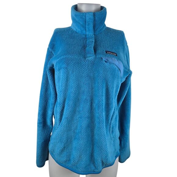 Patagonia Snap Closure Turquoise Women's Athletic Hiking Walking Winter Jacket L - Picture 1 of 5